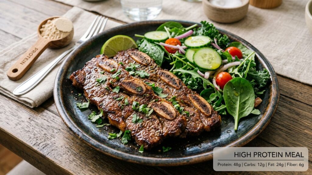 fresh vegetables and grains.