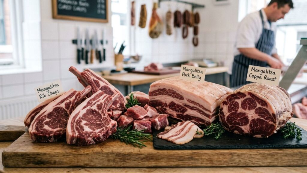 Displaying rich marbling and a fresh, pink hue