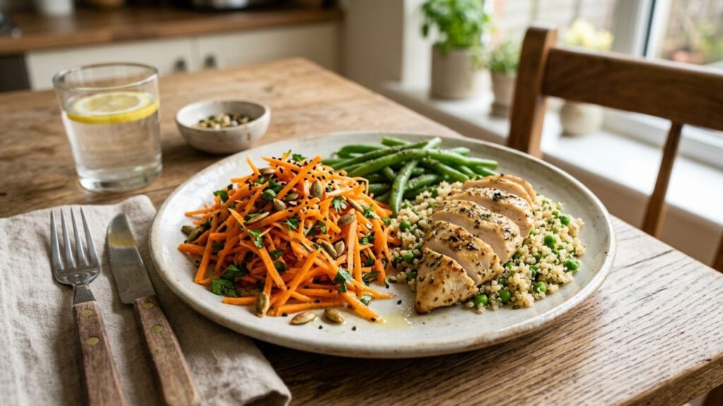 Carrot salad with simple home food