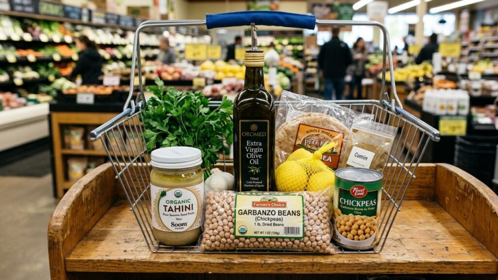 Quality ingredients for hummus.