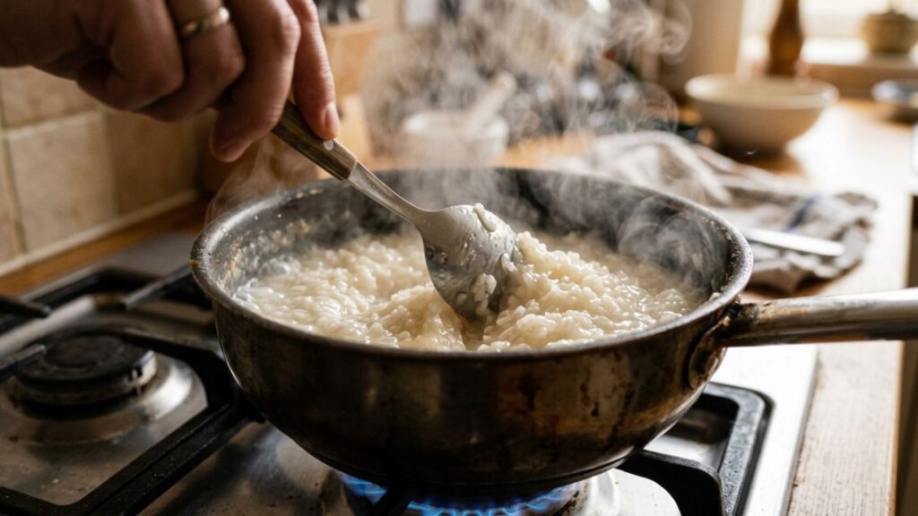 Step-by-step Japonica rice cooking