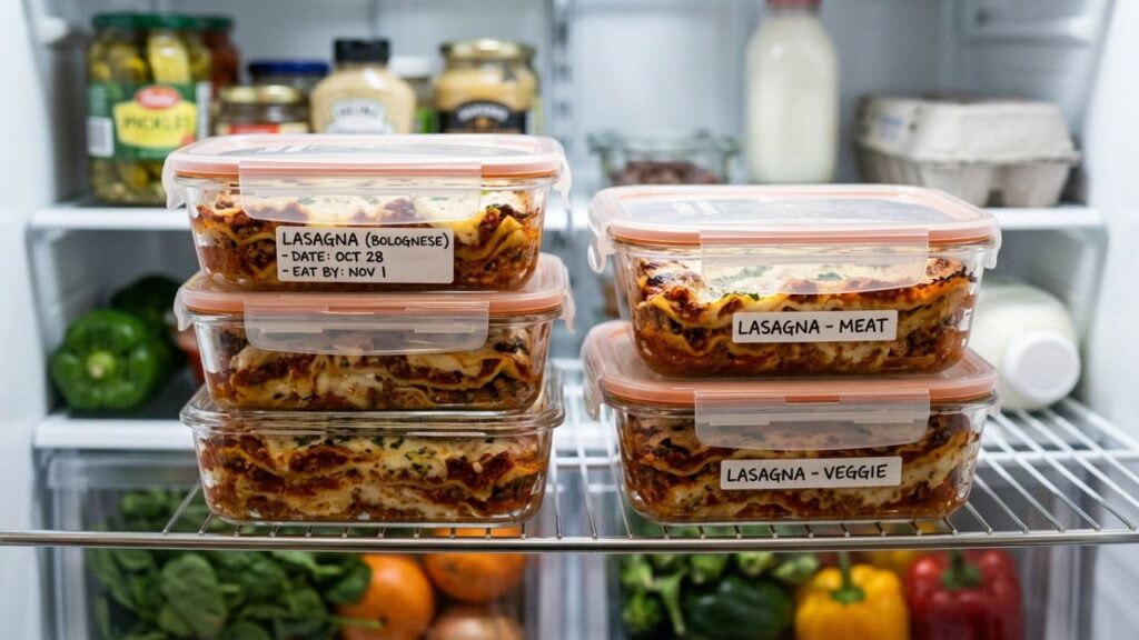  Lasagna in refrigerator-ready containers