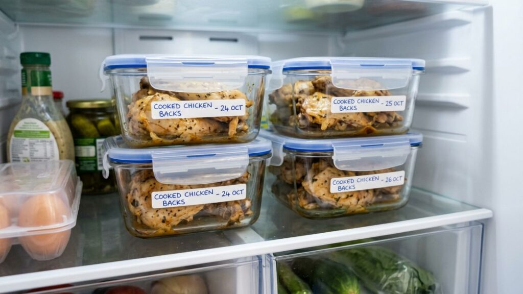 Cooked in refrigerator containers