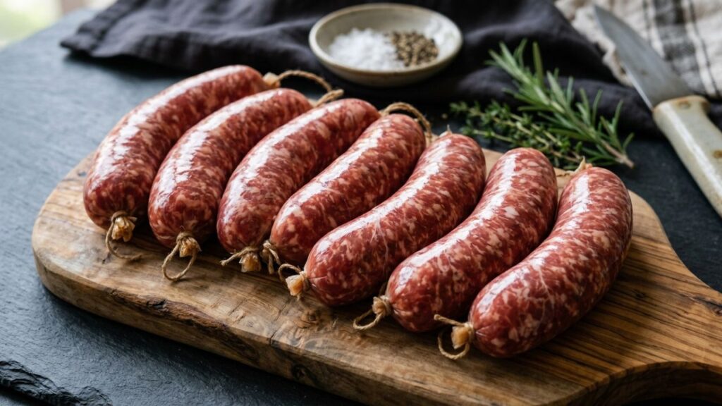 High-quality Kurobuta sausages showcasing firm texture