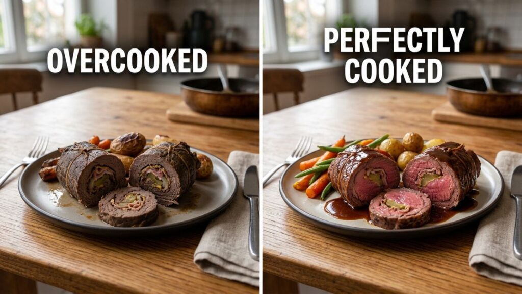 Cooking mistakes vs correct beef cheek rolls