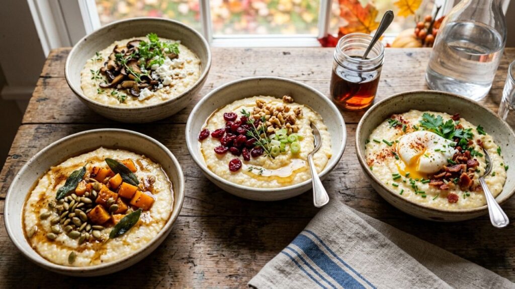 Grits with seasonal ingredients