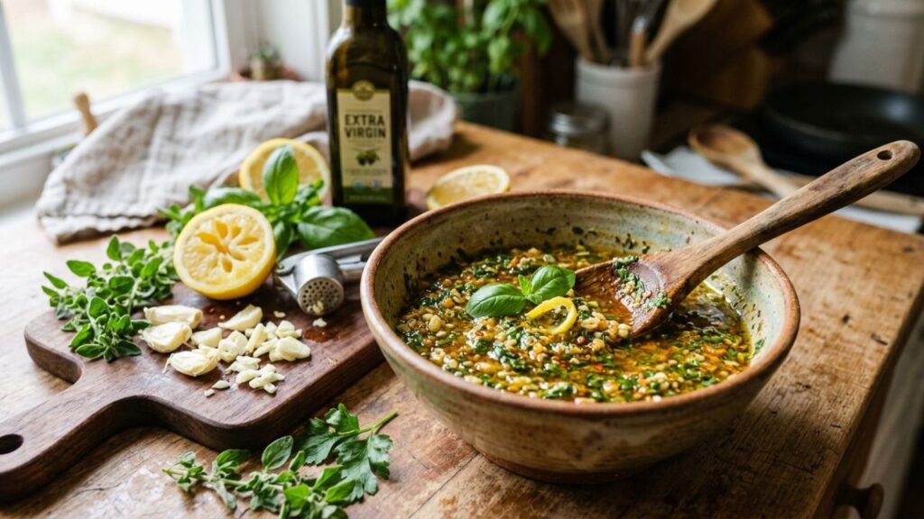 Homemade pharaoh sauce in a bowl made with fresh ingredients