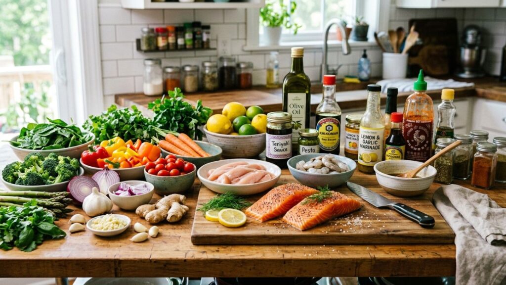 Fresh hibachi ingredients