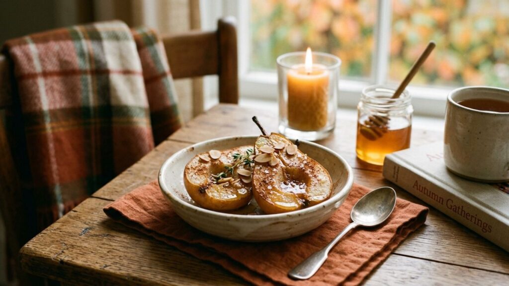 Baked pears with  cinnamon