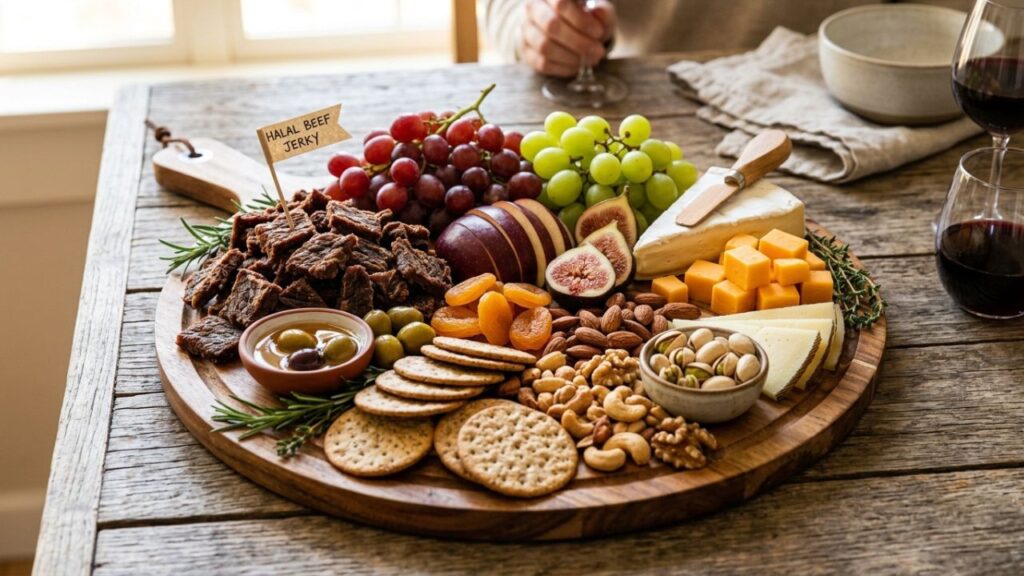 Halal beef jerky served with meal ideas and snacks