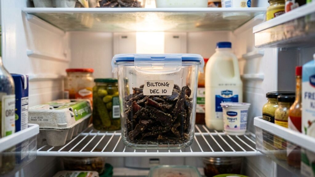  Proper storage of biltong in airtight container