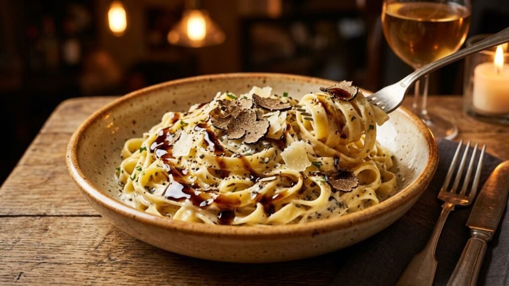 Bowl of truffle pasta