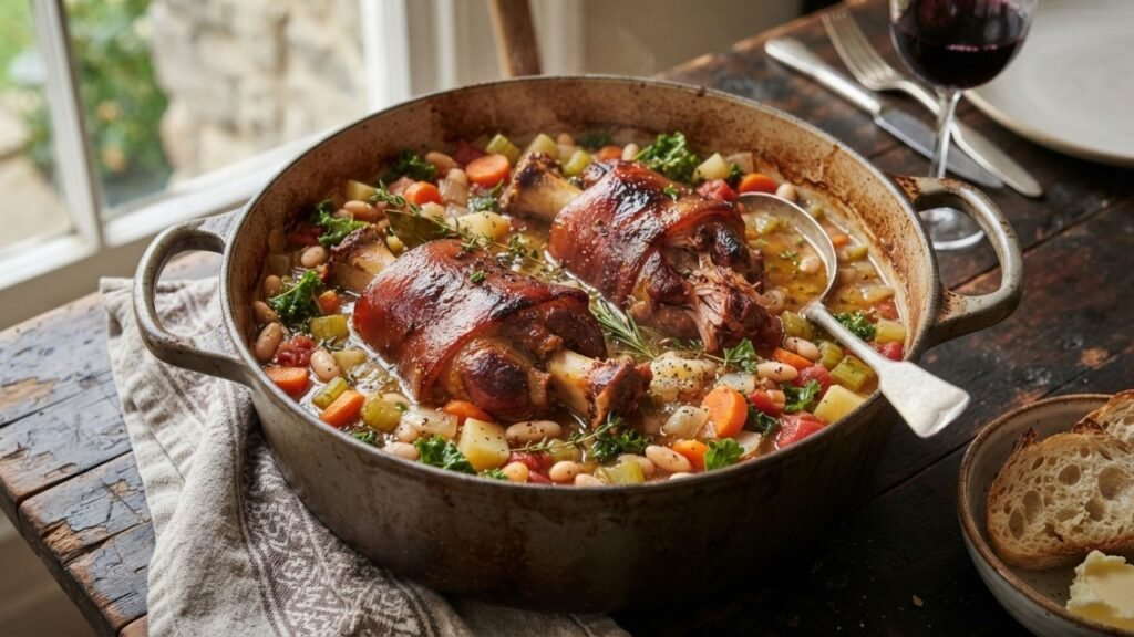 Smoked pork hocks in a homemade meal