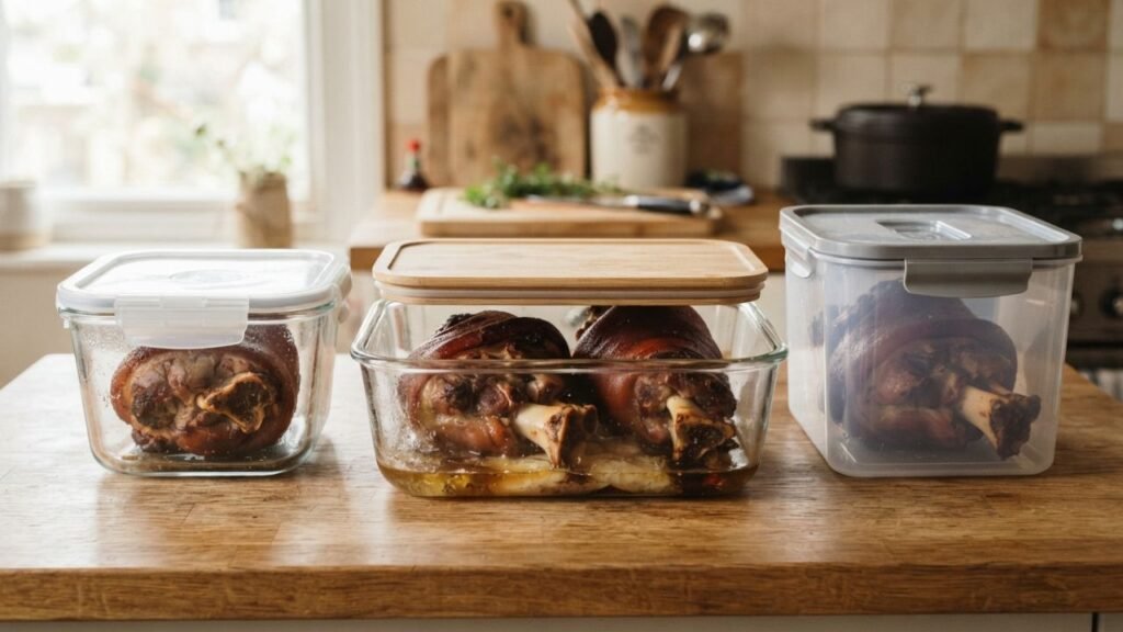 Stored smoked pork hocks for later use