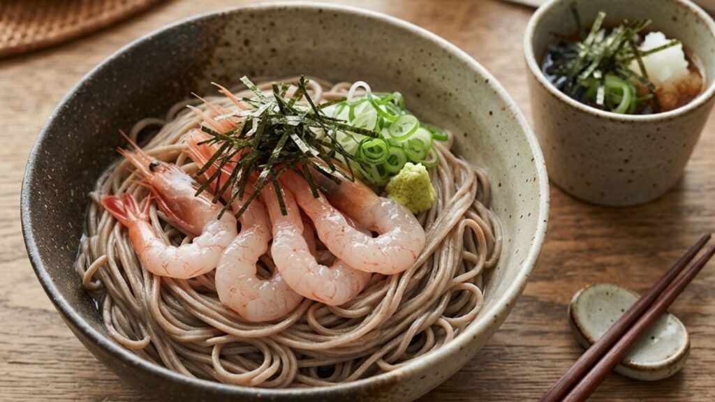 Fresh shrimp serving ideas with rice, noodles, and vegetables